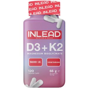 Inlead | Vitamin D3 + K2 + Magnesium | 120 Caps | 1 x 66 g