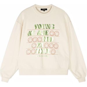 Refined Department Trui Knitted Oversized Sweater Jayne R2309820235 005-vintage White Dames Maat - XS
