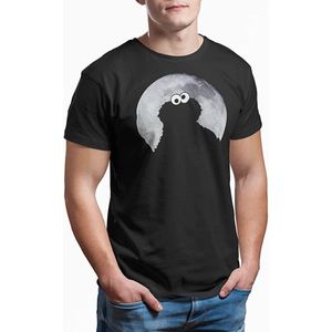 Sesame Street - T-shirt - Zwart - Cookie Monster - Moonlight