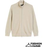 Marc O'Polo - Gebreid Vest - Beige - Normale Pasvorm - Lange Mouw