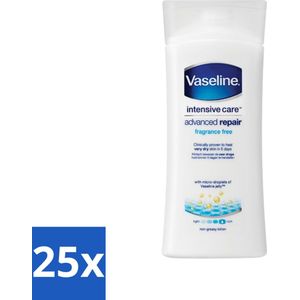25 x Vaseline - Advanced Repair - Bodylotion - Herstel & Hydratatie - 200 ml - Vochtinbrengende Crème - Huidverzorging - Bodylotion - Ruwe Huid - Gebarsten Huid