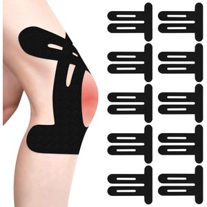 QTTVBTNA-Voorgesneden Kinesiotape voor Knie – 10 Stuks, Waterdicht, Ademend & Latexvrij – Sport, Fitness & Actieve Lifestyle