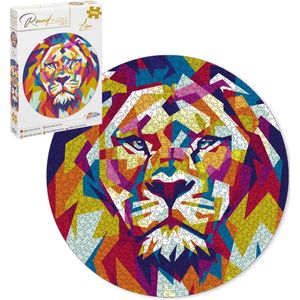 Deco by Machiels- Grafix set van 3 Ronde Puzzels 1000 stukjes voor volwassenen - Leeuw -Mandala-Tropics- Legpuzzel | Diameter 68 CM | Geschikt voor kinderen vanaf 14 jaar