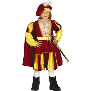 Fiestas Guirca - Pietenpak rood / geel - 5-6 jaar - Welkom Sinterklaas - Pietenpak kinderen - intocht sinterklaas