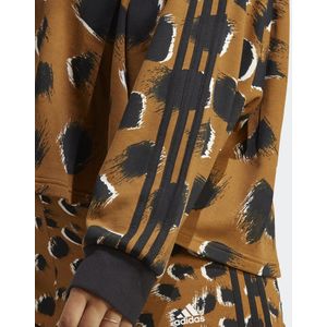 adidas Sportswear Essentials 3-Stripes Animal Print Hoodie (Grote Maat) - Dames - Bruin- 4X