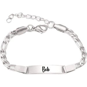 Baby/Kinder Armbandje Met Naam | Zilver | RVS | Bob