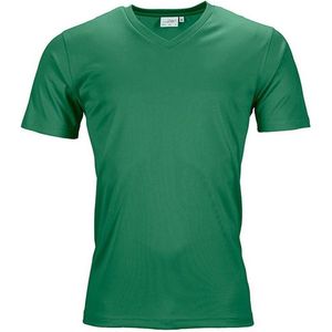 Fusible Systems - Heren Actief James and Nicholson T-Shirt met V-Hals (Groen)