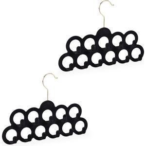 2x sjaalhanger fluweel - kledinghanger stropdassen - riemenhanger - accessoires