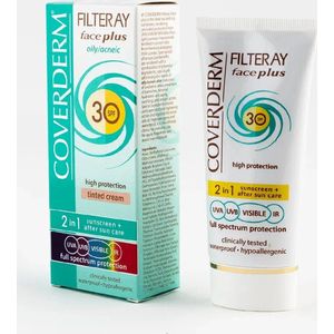 Coverderm Filteray Gezicht Plus Vette Acnehuid Zacht Bruin SPF 30 50 ml
