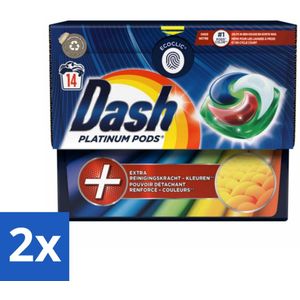 Dash Platinum - Wasmiddel Capsules - Gekleurde Was - 14 Wasbeurten - Voordeelverpakking - 2 stuks