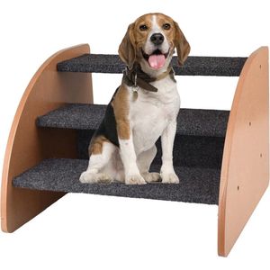 MaxxPet Hondentrap – Hondentrapje voor honden – Hondenloopplank – Loopplank Grote & Kleine Honden - 42x39x30 cm – Bruin & Zwart