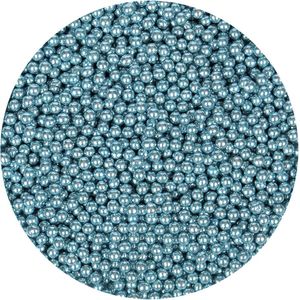 BrandNewCake® Suikerparels Metallic Blauw Ø 4mm 80gr - Strooisel - Eetbare Taartdecoratie