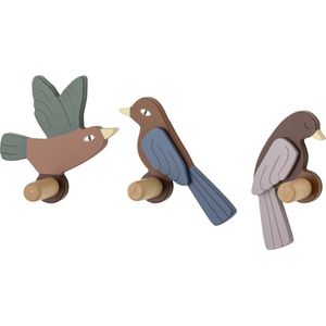 Bloomingville kinderkapstok set van 3 - vogels
