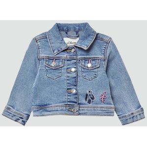 Spijkerjack - Blauw - Katoenmix - Borduursel en Used Effect