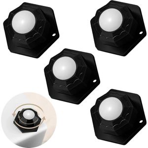 4 stuks zware belasting kogelwielen met zelfklevende platte meubelwielen - 200 kg draagkracht - zwart - voor keukengerei, elektrische apparaten en opbergdozen