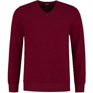 GENTS - V-neck - Katoen - Bordeauxrood - Maat S/S