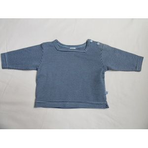 petit bateau , t-shirt lange mouw , streep blauw/ marine , 3 maand 60