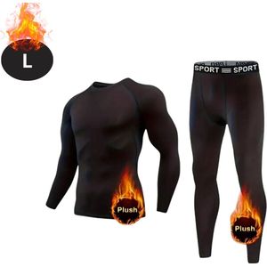 Livano Thermokleding Heren - Thermobroek - Thermoset - Thermolegging - Winter - Thermoshirt - Zwart - L