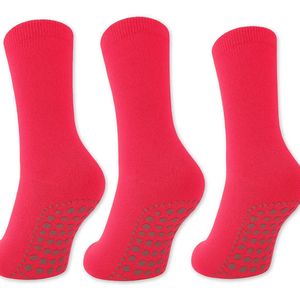 Belucci Dames ABS Huissokken – Antislip Sokken – Warme Katoenen Huissokken - Set Van 3 Paar - Maat 35/38