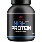 XXL Nutrition - Night Protein - 100% Micellar Caseïne Eiwit - Eiwitpoeder Proteïne Shake - Eiwitgehalte 87% - Aardbei - 2000 gram