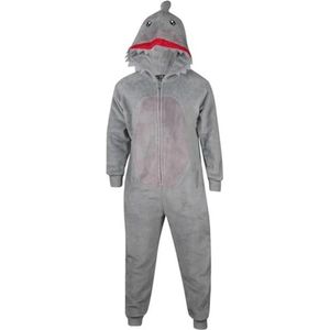 Zachte Haai-onesie voor Kinderen - Unisex Pluche Fleece Jumpsuit met Dierengezicht