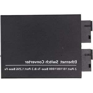 Ethernet Switch Converter 1.25Gbps met LED Indicator - 10/100/1000 Gigabit Netwerk Converter - 2 Port Fiber Ethernet Transceiver voor Laptop PC Switch Windows