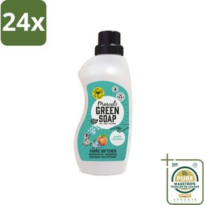 Marcel's Green Soap - Wasverzachter - Perzik & Jasmijn - Zachte frisheid - 30 Wasbeurten - 750 ml - Voordeelverpakking - 24 stuks - Milieuvriendelijk - Vegan