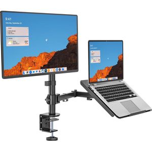 Verstelbare bureauhouder voor laptop en tablet met extra lade - Ergonomisch en veelzijdig