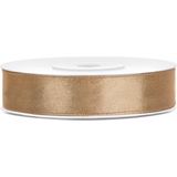 1x Hobby/decoratie goud satijnen sierlint 1,2 cm/12 mm x 25 meter - Cadeaulint satijnlint/ribbon - Gouden linten - Hobbymateriaal benodigdheden - Verpakkingsmaterialen