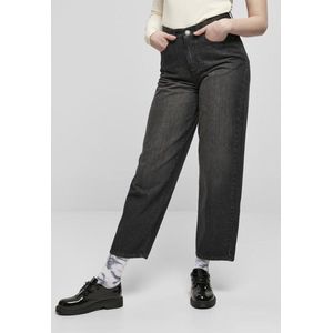 Urban Classics - High Wasit Wide Leg Cropped Denim Wijde broek - Taille, 30 inch - Zwart