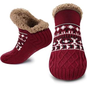 Daity 1 Paar Vloer sokken - Warme Wintersokken - Sokken voor Binnen - Pantoffels voor bij de open haard - Antislip Slippersokken voor Dames - Dikke Pluche Sokken - Tapijtsokken - Thuis Sokken (Maat 35–39)