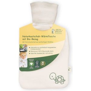 Natuurlijke rubber warmwaterkruik met biologische katoenen hoes - 100% GOTS gecertificeerd