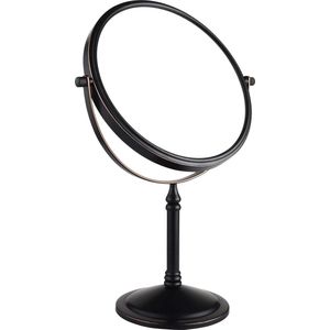 afelspiegel 20 cm dubbele vrijstaande spiegel met standaard draaibare make-upspiegel met 10-voudige vergroting zwart brons