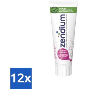 Zendium - Sensitive - Tandpasta - Natuurlijke Enzymen - 75 ml - Voordeelverpakking - 12 stuks