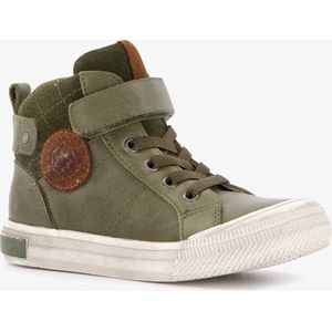 TwoDay hoge leren jongens sneakers - Groen - Uitneembare zool - Maat 30