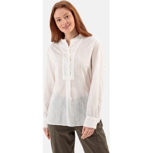 camel active Slip-on blouse met plastron - Maat womenswear-L - Wit