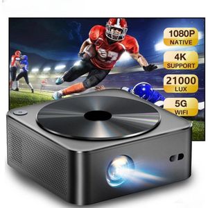 Mini Beamer - Projector - Digitale Beamer - Draagbaar - 1080P - Met Autofocus - 700 ANSI - 2 x USB 2.0 - HDMI - AV - DC - WiFi - Bluetooth - 90W - Zwart