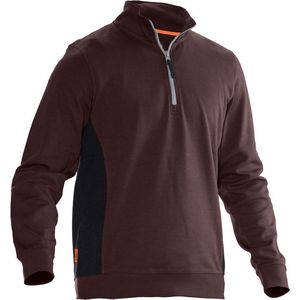 Jobman 5401 Halfzip Sweatshirt 65540120 - Bruin/Zwart - XS