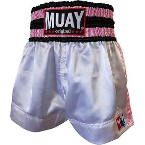 Muay Thai Short - wit/roze XS