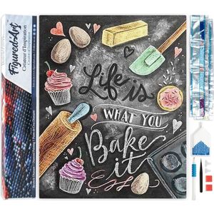 Figured'Art Diamond Painting set Volwassenen 40x50 cm Bak het - 5D DIY Art full drill vierkante diamant - Opgerold canvas