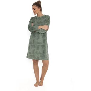 Cocodream - Dames Nachthemd - Velours Fleece - Panter