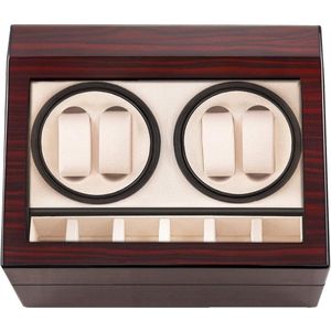 Automatische Watch Winder Box met 4 Winder Posities en 6 Opbergruimten - Luxe horlogeaccessoire - Stijlvol horlogeopbergdoosje