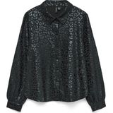 Vero Moda - Vmcarla Foil Shirt - Blouse - Zwart - Dames