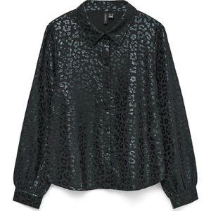 Vero Moda - Vmcarla Foil Shirt - Blouse - Zwart - Dames