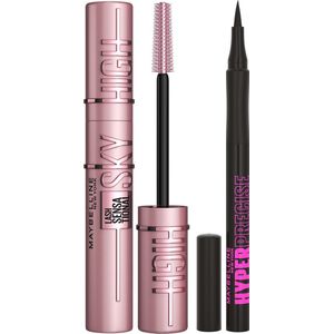 Maybelline New York - Duo - Sky High Mascara - Very Black Lengte Mascara + Hyper Precise All Day Eyeliner Black