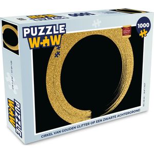 Puzzel Cirkel van gouden glitter op een zwarte achtergrond - Legpuzzel - Puzzel 1000 stukjes volwassenen