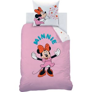 Disney Minnie Mouse Dekbedovertrek Happy - Eenpersoons - 140 x 200 cm - Katoen