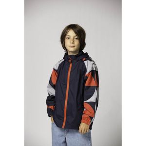 Ducksday - Regenjas - Kinderen - Waterdicht - Ademend - Reflecterend - Unisex - Donkerblauw - Maat 146/152 - 12 jaar