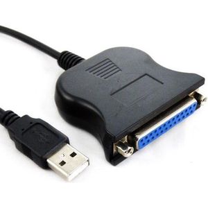 Dolphix USB-A (m) naar 25-pins SUB-D met moeren (F) IEEE1284 parallelle printerkabel - 1 meter
