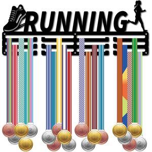 Running Medal Holder - Medal Display Hanger - Rack - Wall Mount Frame - Sport Hanger Black - Wall Decor - Medal Organizer Rack voor Vrouwen - Running Success Celebration - Ribbon 15.7 x